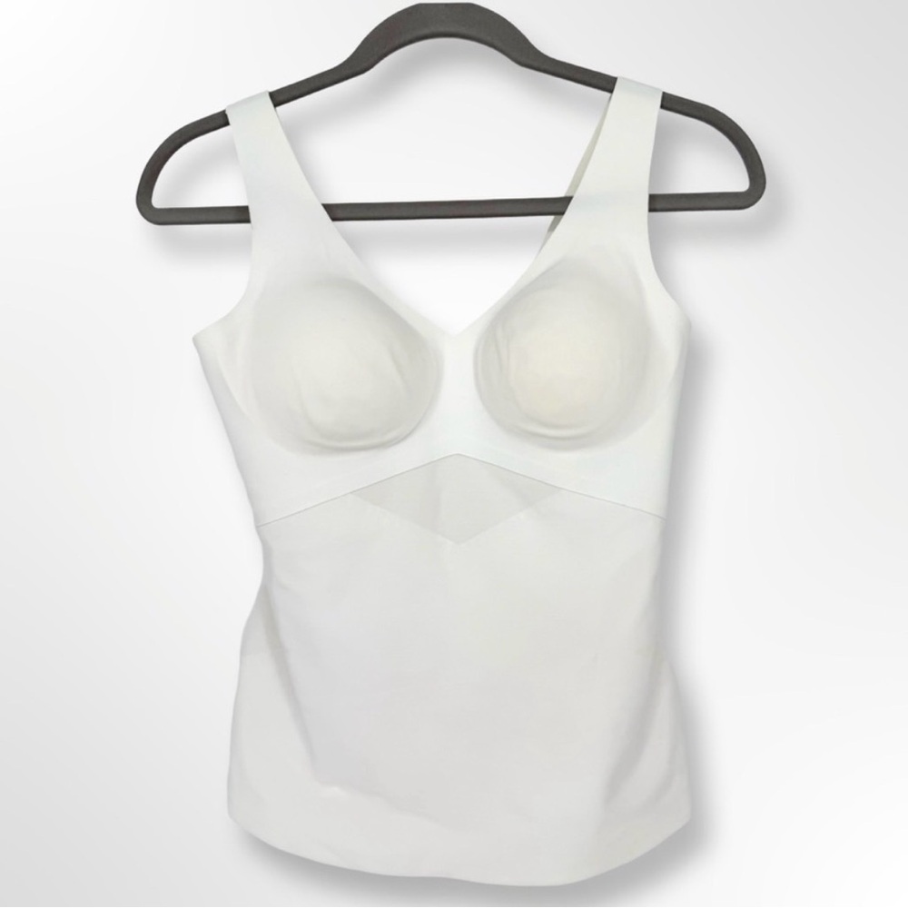 Honeylove LiftWear Bra Shapewear Tank Top Wireless Removable Cups White M Medium
